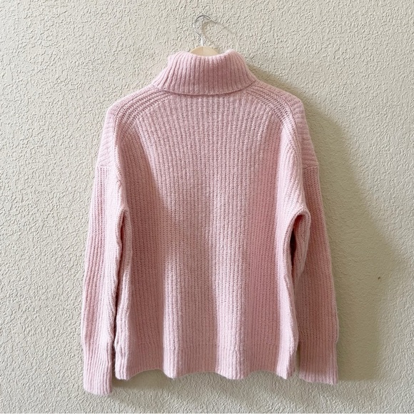 J. Crew Sweater Turtleneck Wool Alpaca Cozy  Brushed Yarn Casual Classic Pink S - Picture 5 of 13